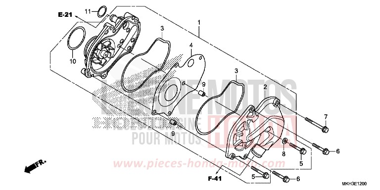 WATER PUMP for X-ADV 750 GRAND PRIX RED (R380) from 2018